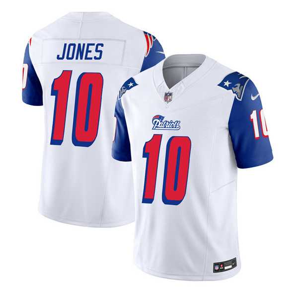 Men & Women & Youth New England Patriots #10 Mac Jones White Blue 2023 F.U.S.E. Vapor Limited Jersey,We sell and wholesale Men & Women & Youth New England Patriots #10 Mac Jones White Blue 2023 F.U.S.E. Vapor Limited Jersey on line form chian!